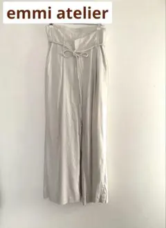 emmi atelierハイウエスト　リネン混パンツ　ベージュ　IENA