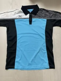 Mizuno ゲームシャツ ポロシャツ 水色/黒/白