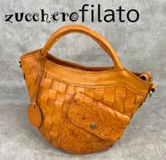 zucchero filato ズッケロフィラート 牛革メッシュ ２ウェイバッグ