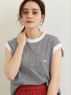 DANTON ノースリーブ ポケットTシャツ ボーダー
