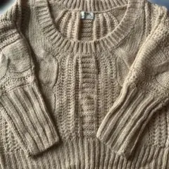 【美品】GRL ベージュ ニットセーター 長袖フリーサイズ