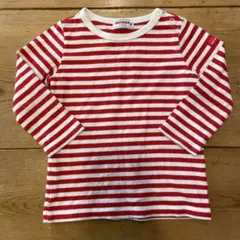 miki HOUSE 赤と白のボーダーカットソー