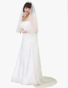 ウェディングベール 2m ファクトリーダイレクトラボコーム付 ロングベール 2層