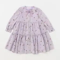 クマチェック柄　衿つきワンピース　120