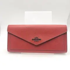 コーチ　長財布　財布　ウォレット　シグネチャー　レッド