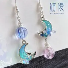 和風・行燈と蝶三日月/ピアス/ノンホールピアス