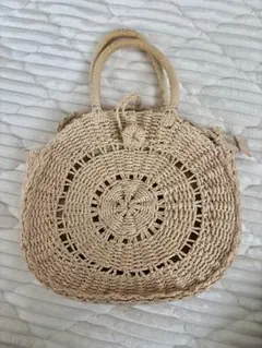 円形編みかごバッグ