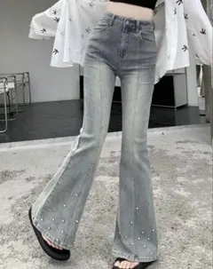 Dazy パール付き　デニムパンツ　S Y2K shein アリエク