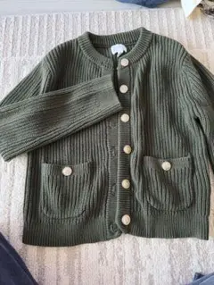 H&M オリーブグリーン カーディガン