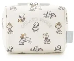 ジェラートピケ　スヌーピー オリジナルアート 総柄ポーチ