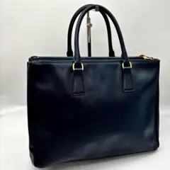 美品　PRADA サフィアーノ ガリレア ネイビー　三角タグ