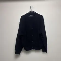 リブ編み ブラック カーディガン Mサイズ