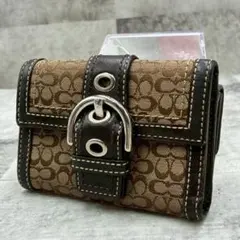 COACH コーチ ソーホー ベルト キャンバス レザー 三つ折り 財布