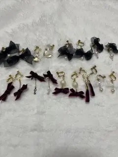 【まとめ売り】今大人気リボンとパールのイヤリングセット