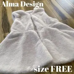 Alma Design レディース フェイクファーベスト