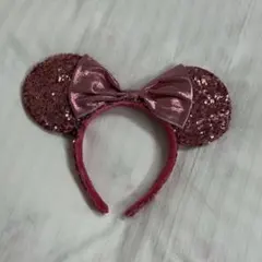 ミニー耳カチューシャ ピンク スパンコール