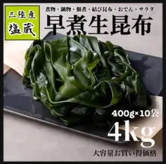 【三陸産】早煮生昆布 4kg (400g×10袋) 産地直送