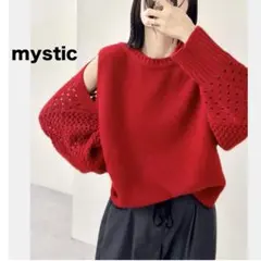 【mystic】ショルダー スリット ニット