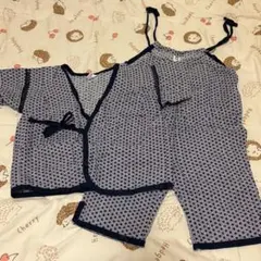 ベビー甚平 花柄 紺色 70〜80センチ