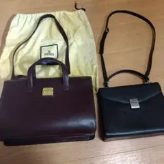 ★2点セットFENDI ショルダーバッグ ハンドバッグ レディース 本革レザー