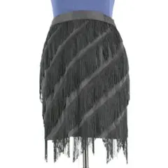 【美品日本製社交ダンス衣装】スカート ラテン SEKINE 11号 黒 シンプル