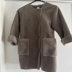 ブラウン フリースコート ボタン付き　130センチ