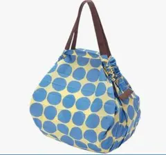 シュパット コンパクト 水玉ブルー Lサイズ エコバッグ