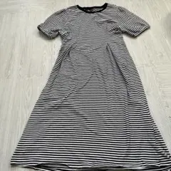マタニティワンピース　XL Dazy ストライプ　ボーダー　モノトーン