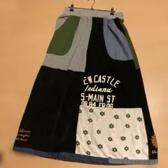 ライムインク☆スウェットパッチワークロングスカート