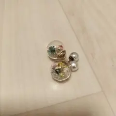 押し花入り透明ピアス2セット