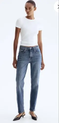[新品タグ付き] H&M スリムストレートハイデニム　36