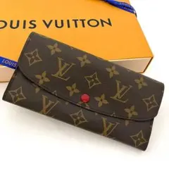 ルイヴィトン モノグラム ポルトフォイユ エミリー 赤 ルージュ レッド 長財布