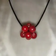 モ*ン様 赤い珊瑚 フラワーデザイン ネックレス
