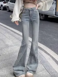 【極美品】Shein 大人気 フレアレッグジーンズ デニム レディース Sサイズ