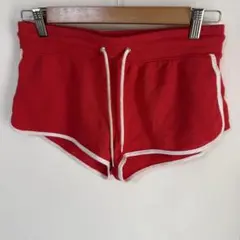 H&M スウェット ショートパンツ 赤 ホワイト S