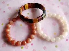 山*ん様 おすすめ!天然石3点セット,タイガーアイ,サンストーン、ムーストーン
