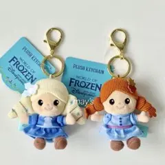 アナ　エルサ　ぬいぐるみキーチェーン　ミニ　香港ディズニー　家族の思い出