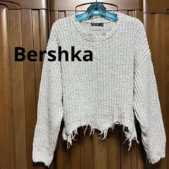 Bershka クロップドダメージニット ダメージセーター　M