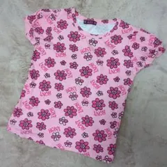RONI 花柄 ロゴ 総柄 Tシャツ ピンク ML(140cm相当)