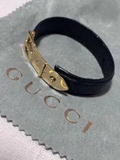 GUCCI ブラックレザーバングルのサムネイル