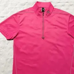 ●Oakley●圓領衫 L 桃紅 高爾夫 短袖 半拉鍊