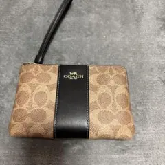 【美品】COACH シグネチャー リストレット ポーチ
