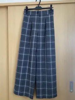 PLST チェック柄 ワイドパンツ Mサイズのサムネイル