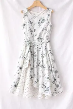 MERCURYDUO 花柄ワンピ プリーツ切替 F