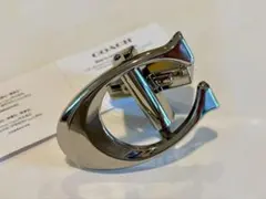 SALE♪コーチ　シルバーバックル　回転可能　ベルト用バックル