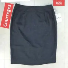 Courrèges　新品タグ付き　タイトスカート　L　黒色のサムネイル