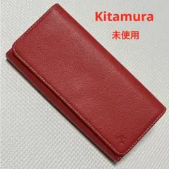 未使用　Kitamura キタムラ　〝K〟ロゴ　レザー長財布　ルビーのサムネイル