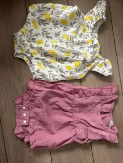 女の子ロンパース2枚セット