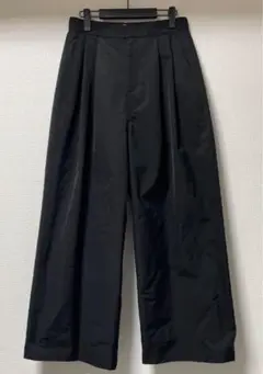 AMOMENTO ワイド ナイロン パンツ 黒 L