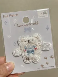 【大好評】残りわずか　サンリオ シナモロール　ワッペン シール ふわふわスノー